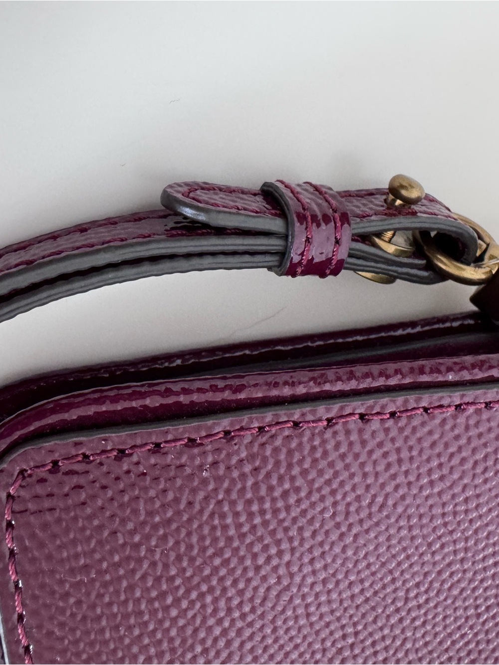 Tory Burch Robinson Patent Saffiano Leather Wristlet Wallet NWOT Burgundy Clutch - Picture 10 of 16
